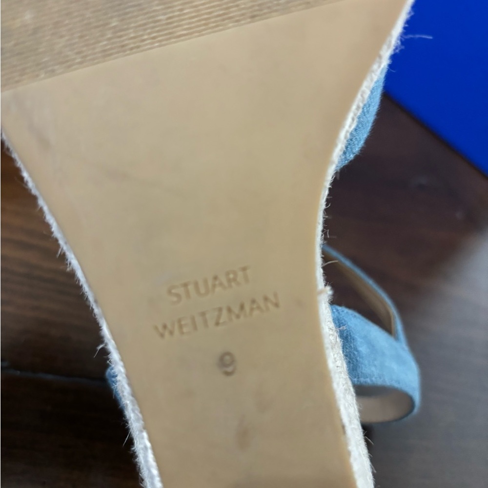 Stuart Weitzman Denim Blue Espadrille Wedges - Picture 8 of 10